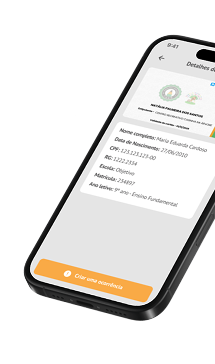 Celular com o aplicativo P.A.E.S